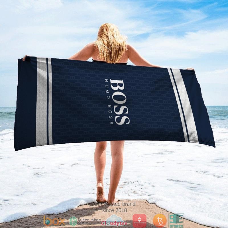 Hugo_Boss_Navy_White_Beach_Towel_1