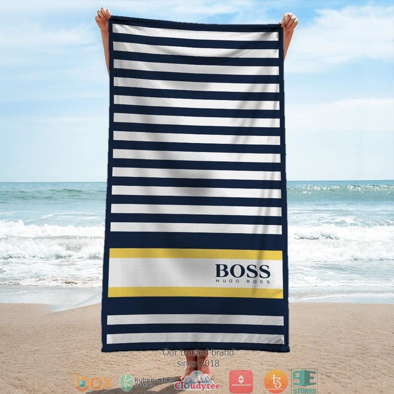 Hugo_Boss_Navy_White_Stripe_Beach_Towel