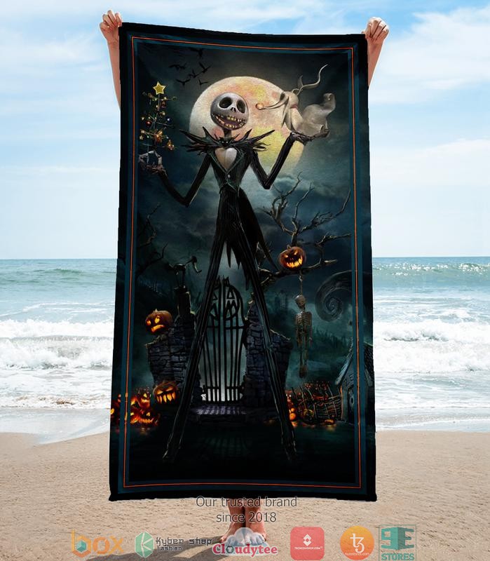 Jack_Skellington_Halloween_night_Beach_Towel
