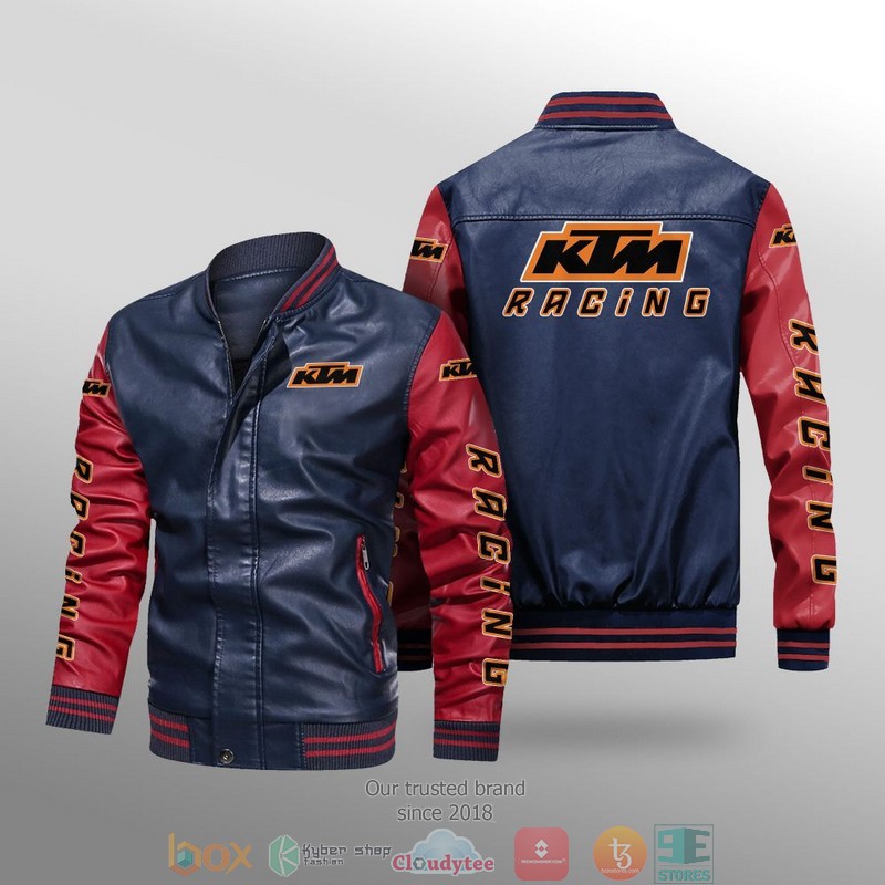 KTM_Racing_Car_Brand_Leather_Bomber_Jacket_1