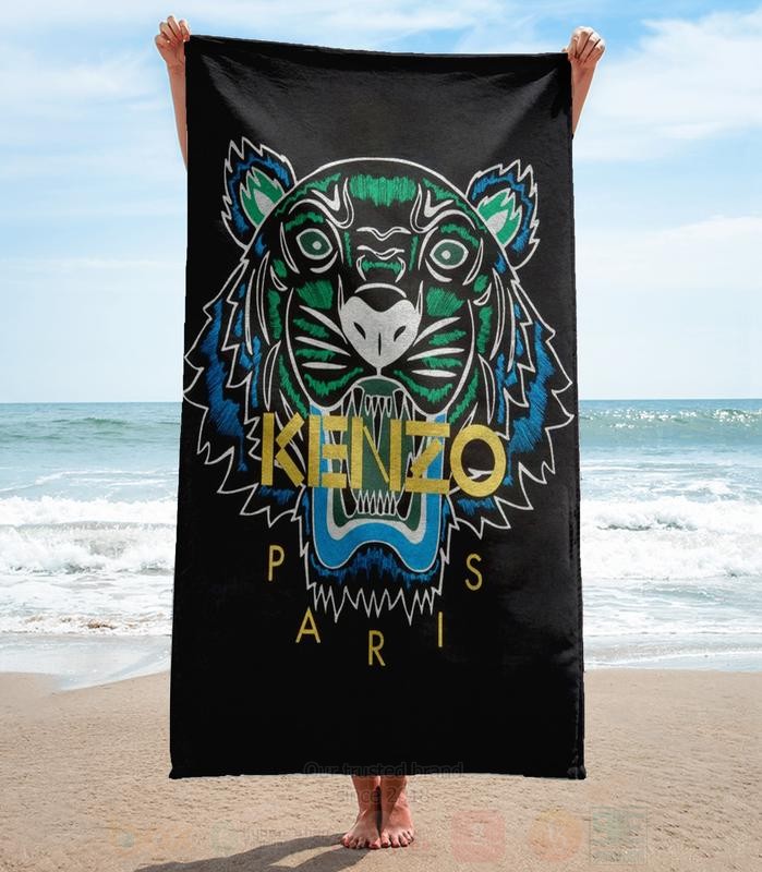 Kenzo_Paris_Tiger_Black_Microfiber_Beach_Towel