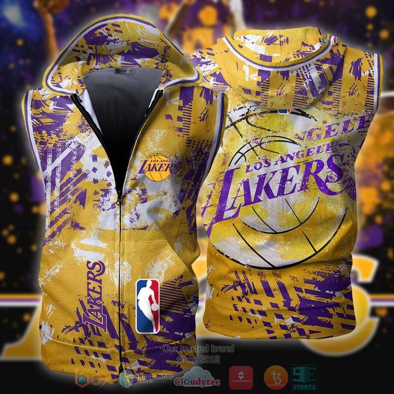 La_Lakers_Nba_Sleeveless_zip_vest_leather_jacket