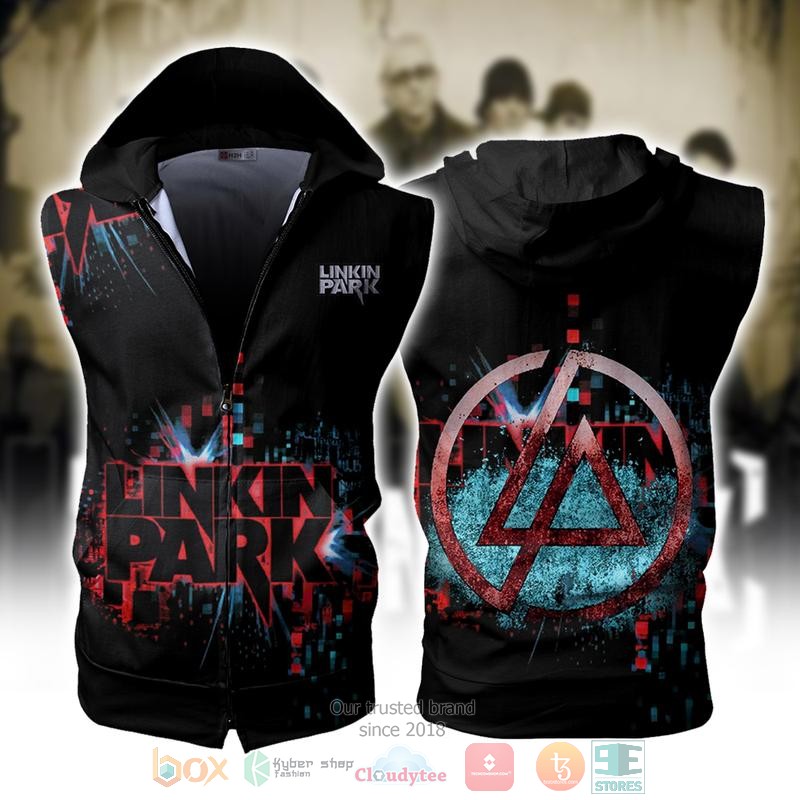 Linkin_Park_Sleeveless_zip_vest_leather_jacket