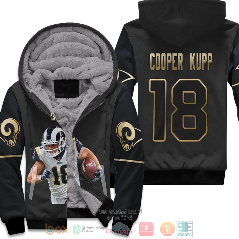 Los_Angeles_Rams_Cooper_Kupp_18_NFL_Black_Gold_fleece_hoodie