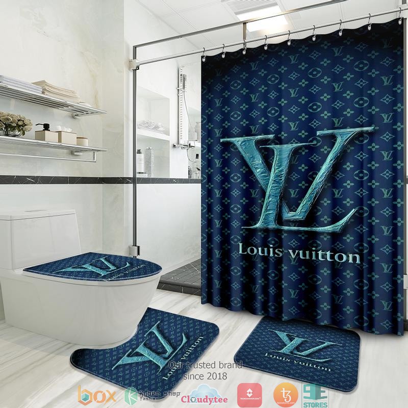 Louis_Vuitton_3d_LV_Navy_blue_shower_curtain_bathroom_set