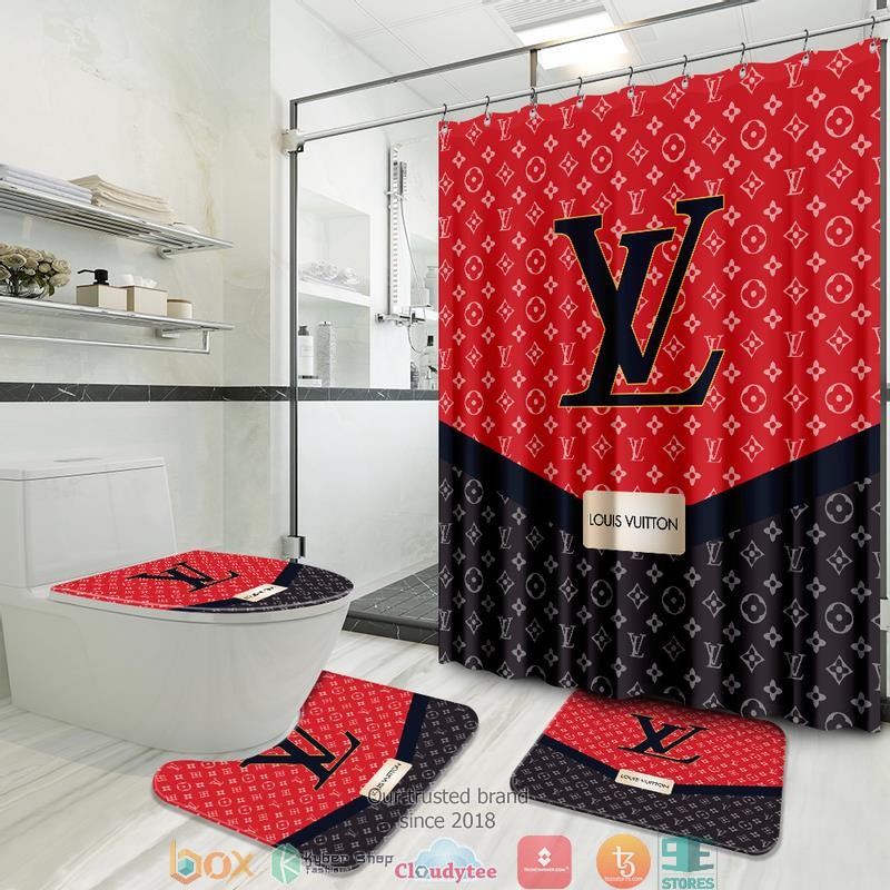 Louis_Vuitton_Black_Red_shower_curtain_bathroom_set