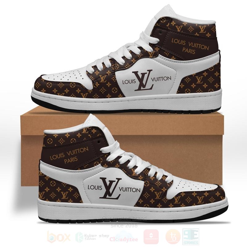 Louis_Vuitton_Brown-White_Air_Jordan_High_Top_Shoes