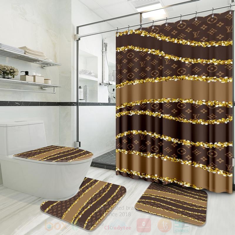 Louis_Vuitton_Brown-Yellow_2_Shower_Curtain_Bathroom_Set