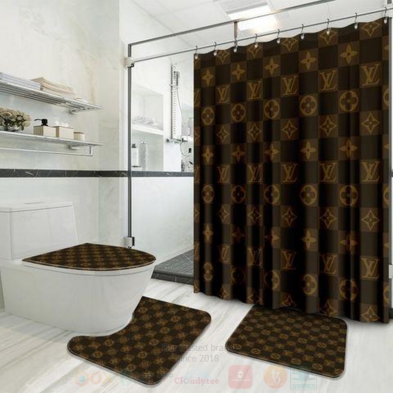 Louis_Vuitton_Brown_Shower_Curtain_Bathroom_Set