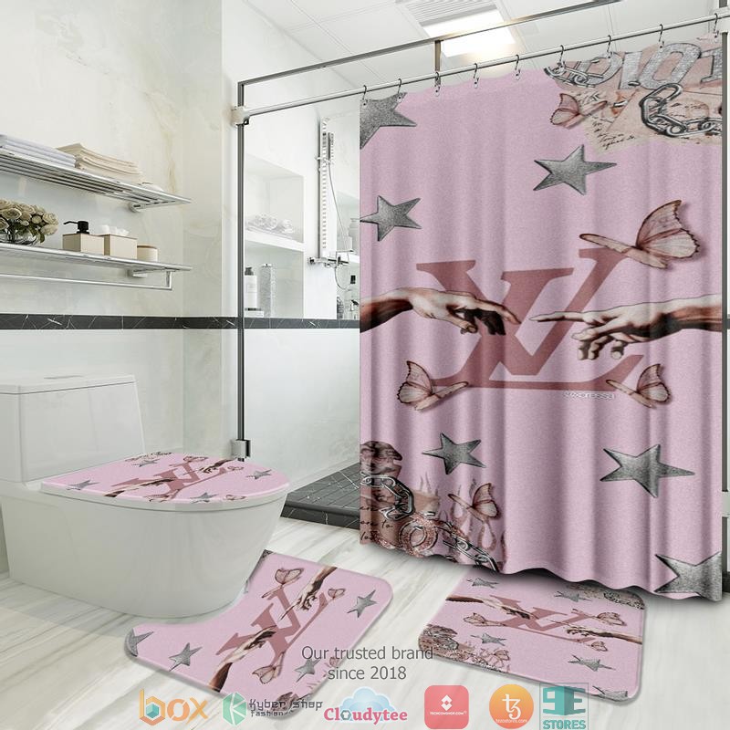 Louis_Vuitton_Butterfly_love_hands_shower_curtain_bathroom_set