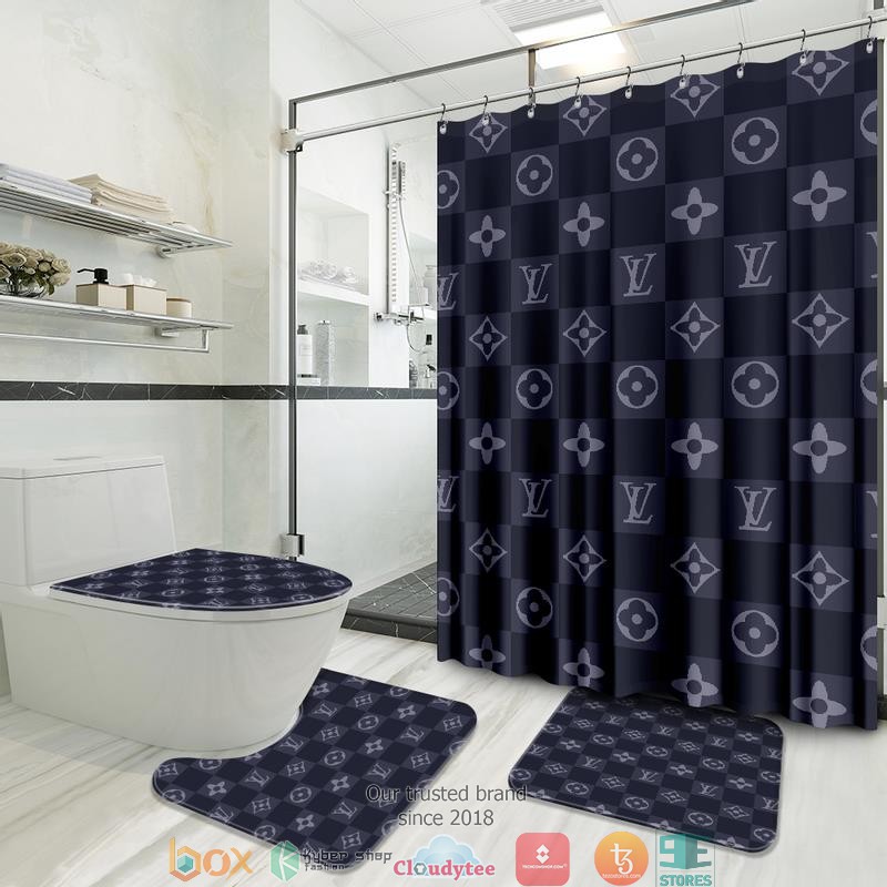 Louis_Vuitton_Caro_Dark_Navy_shower_curtain_bathroom_set