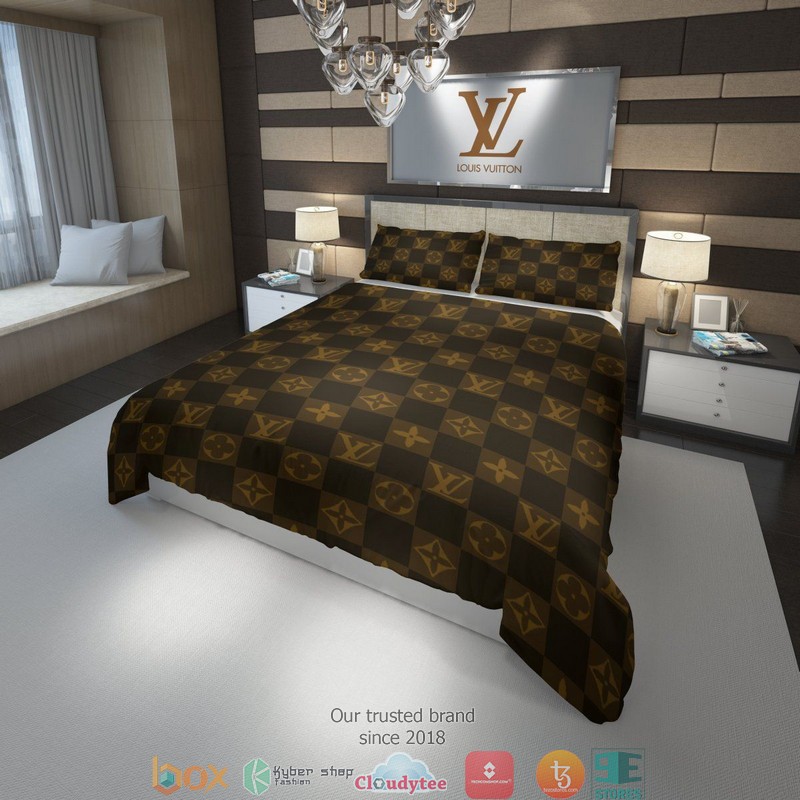Louis_Vuitton_Caro_LV_Brown_Duvet_cover_bedding_set