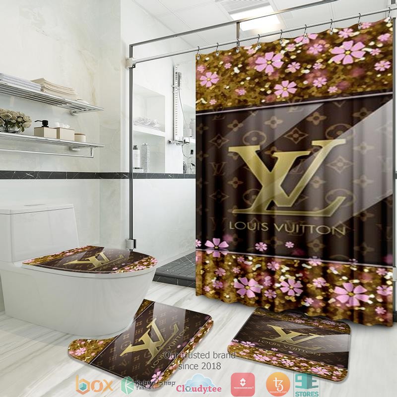 Louis_Vuitton_Flower_Gold_shower_curtain_bathroom_set