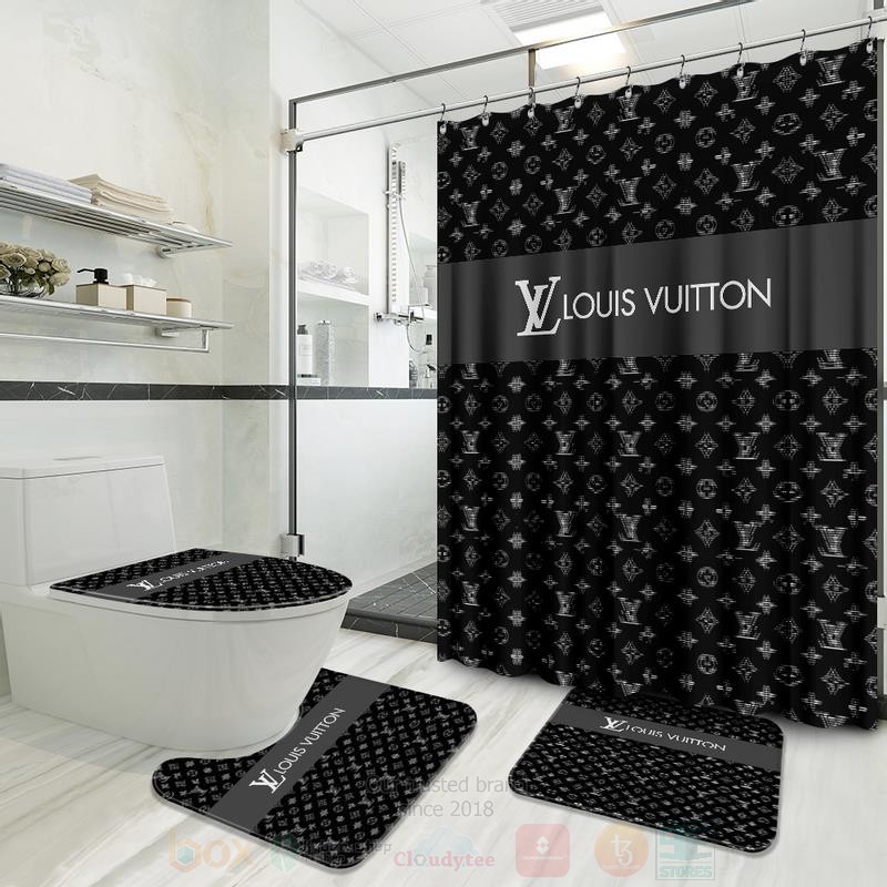 Louis_Vuitton_Full_Black_2_Shower_Curtain_Bathroom_Set