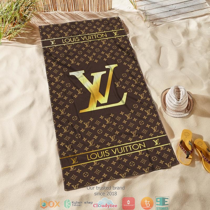 Louis_Vuitton_Gold_logo_Beach_Towel