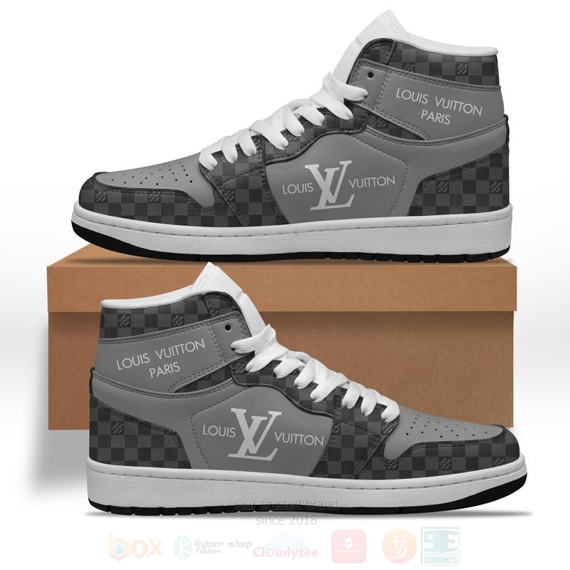 Louis_Vuitton_Grey_Air_Jordan_High_Top_Shoes