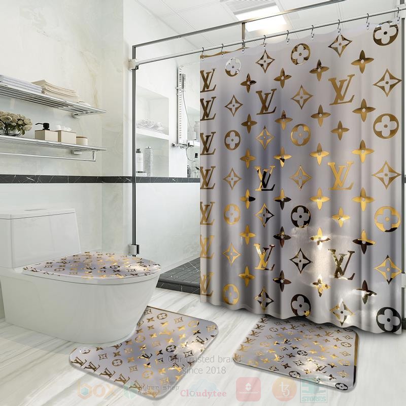 Louis_Vuitton_Grey_Shower_Curtain_Bathroom_Set
