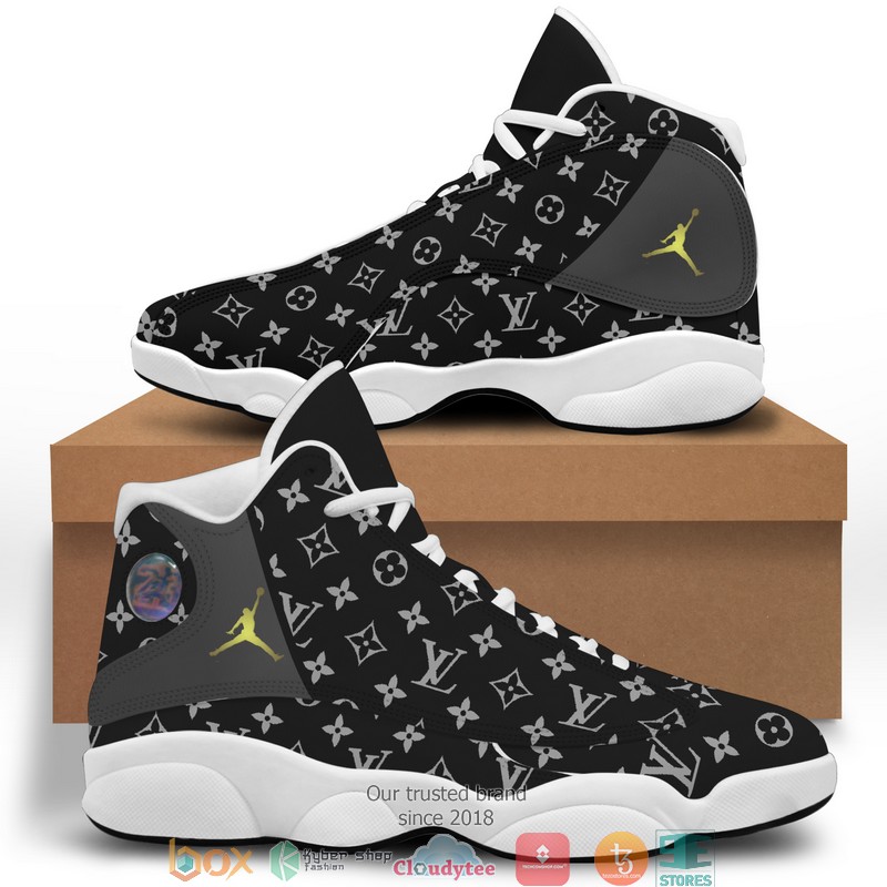 Louis_Vuitton_LV_Black_Air_Jordan_13_Sneaker_shoes