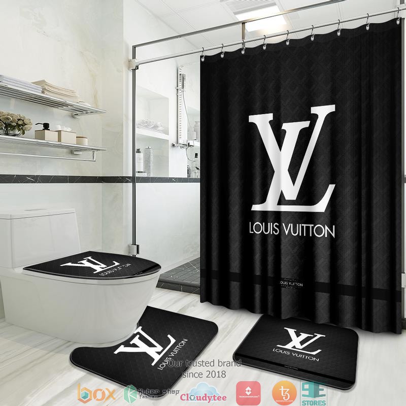 Louis_Vuitton_LV_Black_shower_curtain_bathroom_set