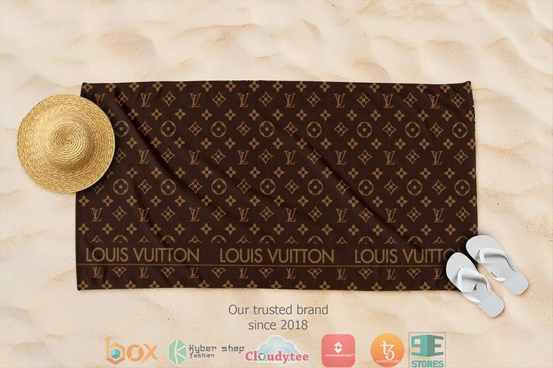 Louis_Vuitton_LV_Brown_Simple_Beach_Towel