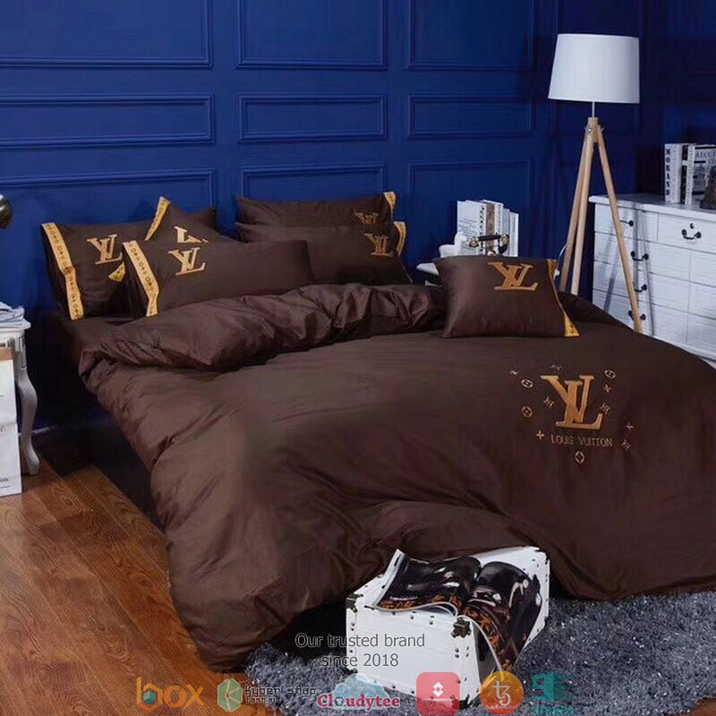 Louis_Vuitton_LV_Brown_simple_Duvet_cover_bedding_set