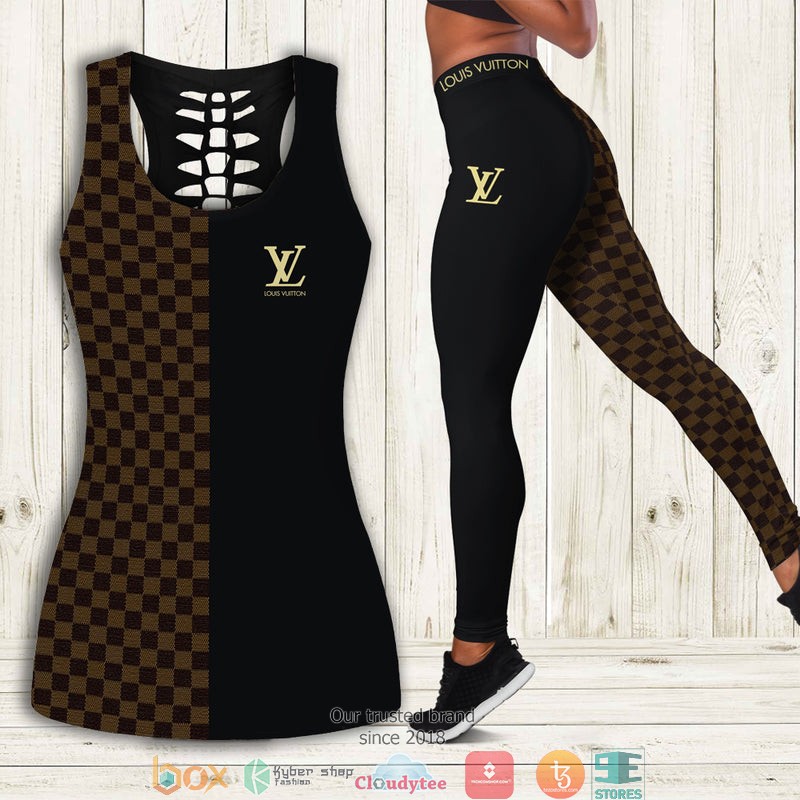 Louis_Vuitton_LV_Caro_pattern_brown_Tank_Top_Legging