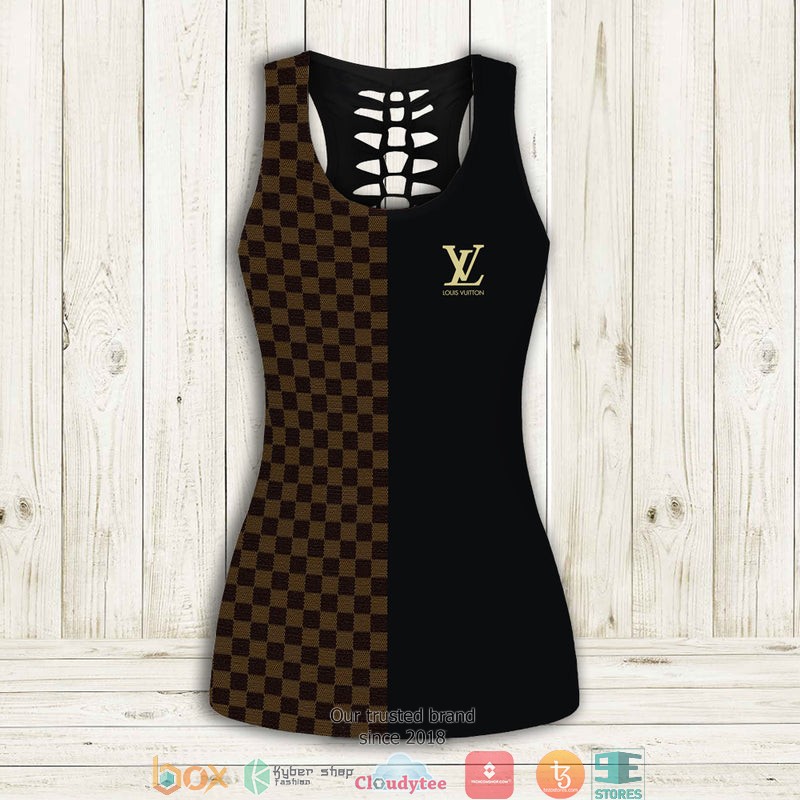 Louis_Vuitton_LV_Caro_pattern_brown_Tank_Top_Legging_1