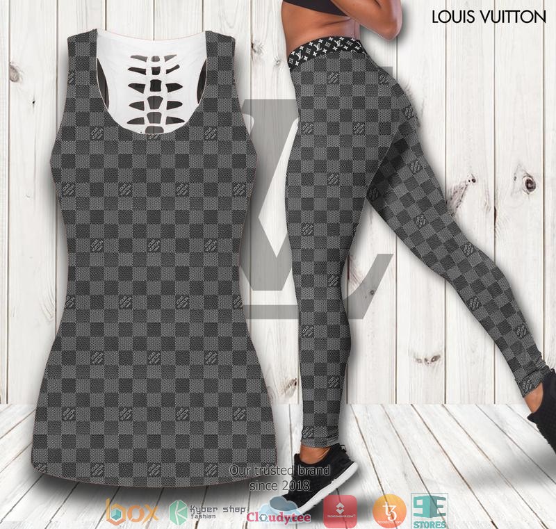 Louis_Vuitton_LV_Caro_pattern_grey_Tank_Top_Legging
