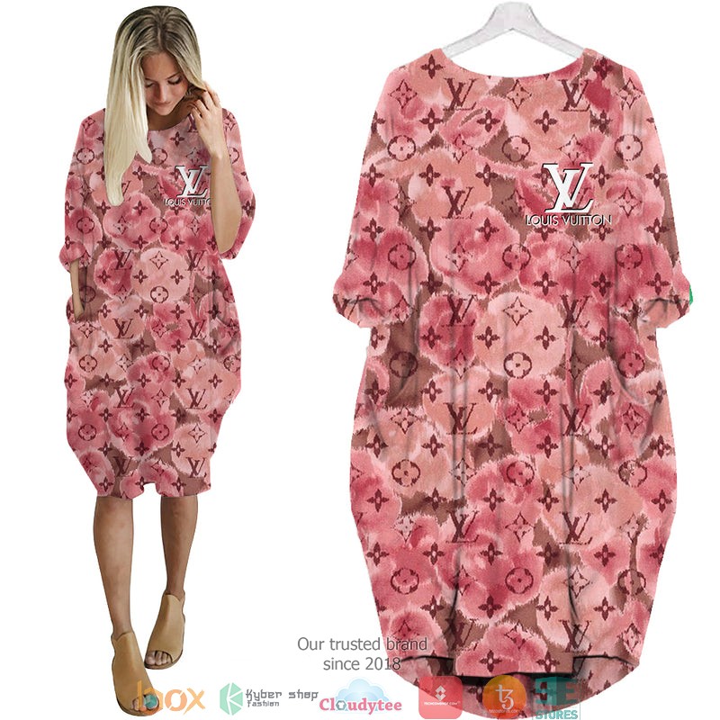 Louis_Vuitton_LV_Flower_Pink_Batwing_Pocket_Dress