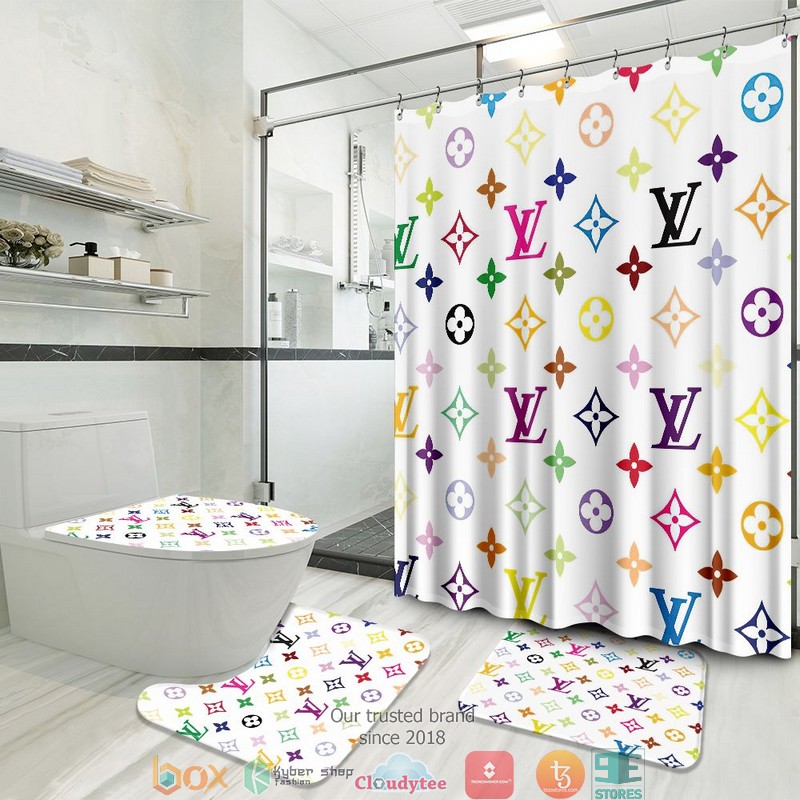 Louis_Vuitton_LV_Multicolor_white_shower_curtain_bathroom_set
