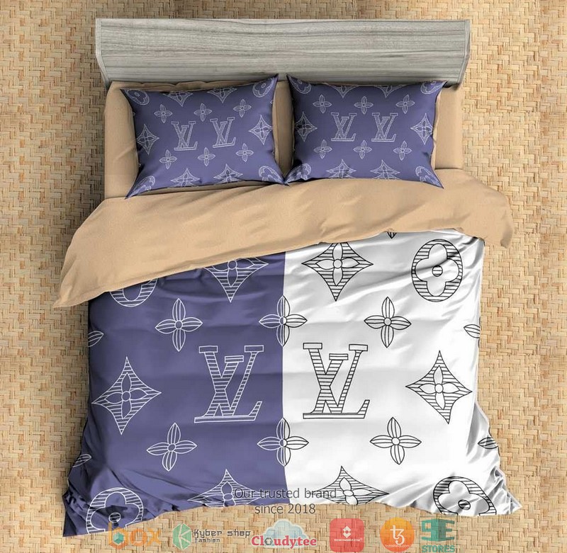 Louis_Vuitton_LV_Navy_and_White_Duvet_cover_bedding_set