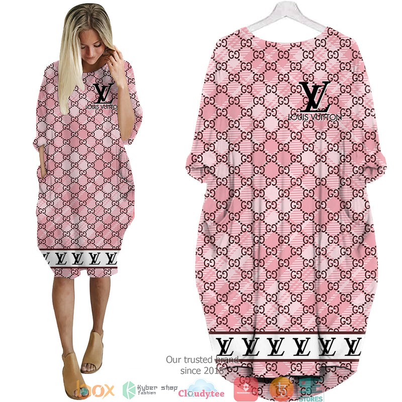 Louis_Vuitton_LV_Pink_Batwing_Pocket_Dress