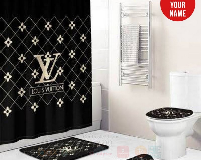 Louis_Vuitton_Luxury_Black-White_Flower_Shower_Curtain