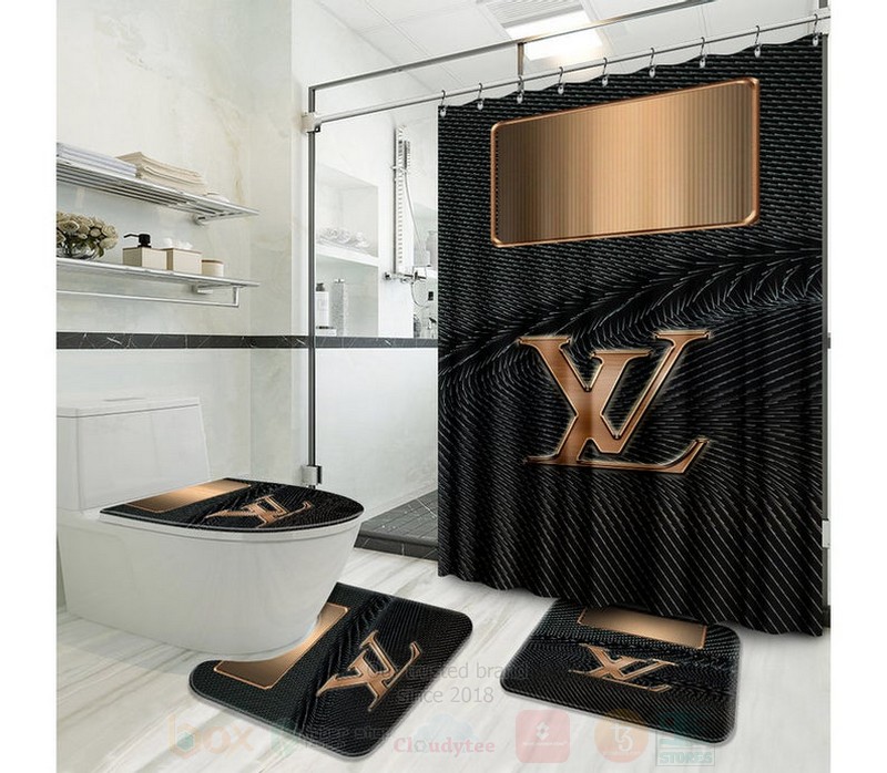 Louis_Vuitton_Luxury_Brown-Black_Shower_Curtain