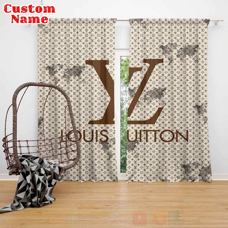 Louis_Vuitton_Luxury_Custom_Name_Cream_Shower_Curtain