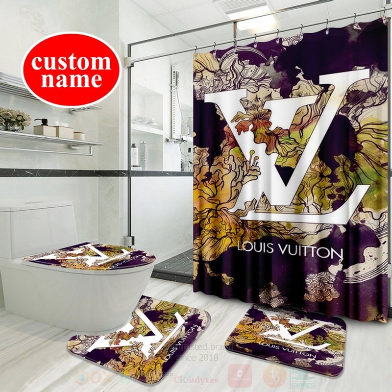 Louis_Vuitton_Luxury_Custom_Name_Hibiscus_Shower_Curtain