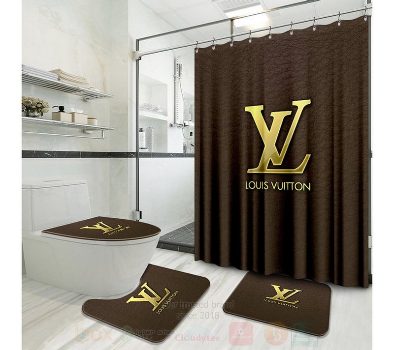 Louis_Vuitton_Luxury_Dark_Brown_Shower_Curtain