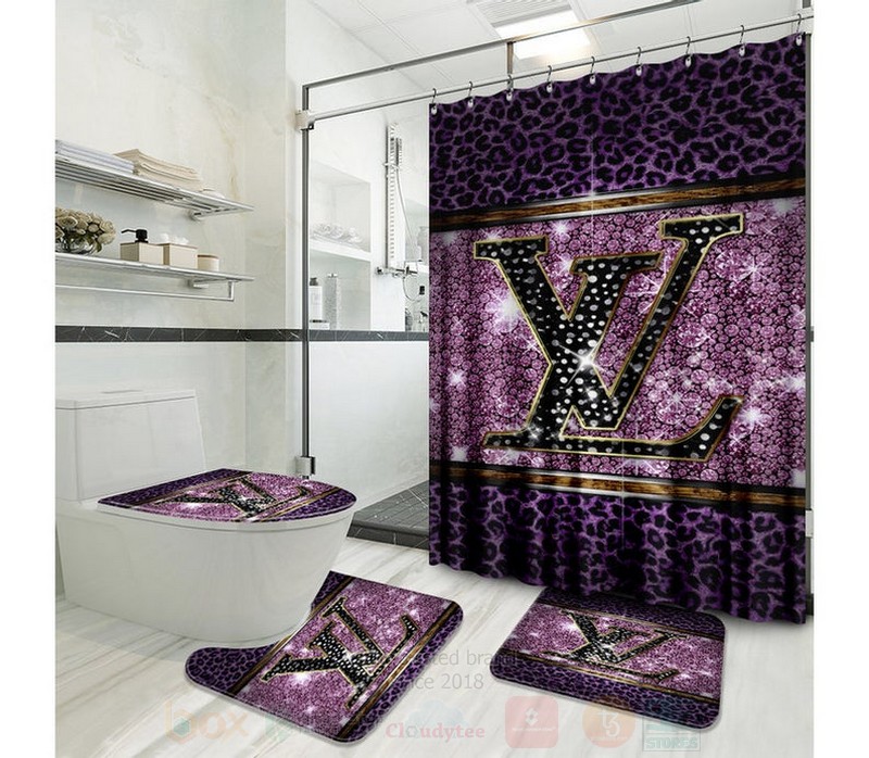 Louis_Vuitton_Luxury_Dark_Purple_Shower_Curtain