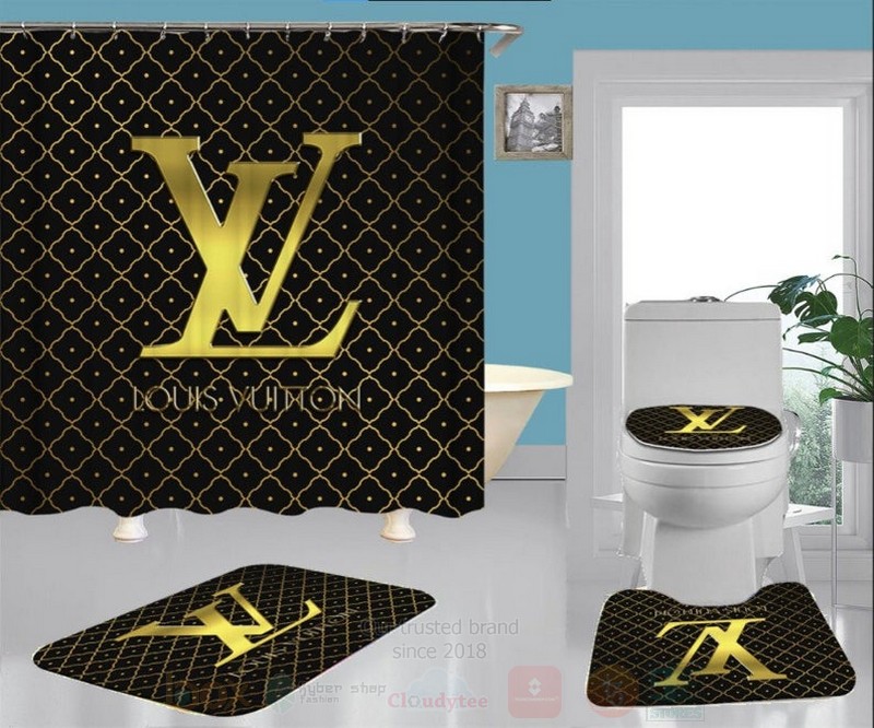 Louis_Vuitton_Luxury_Flower_Full_Black_Shower_Curtain