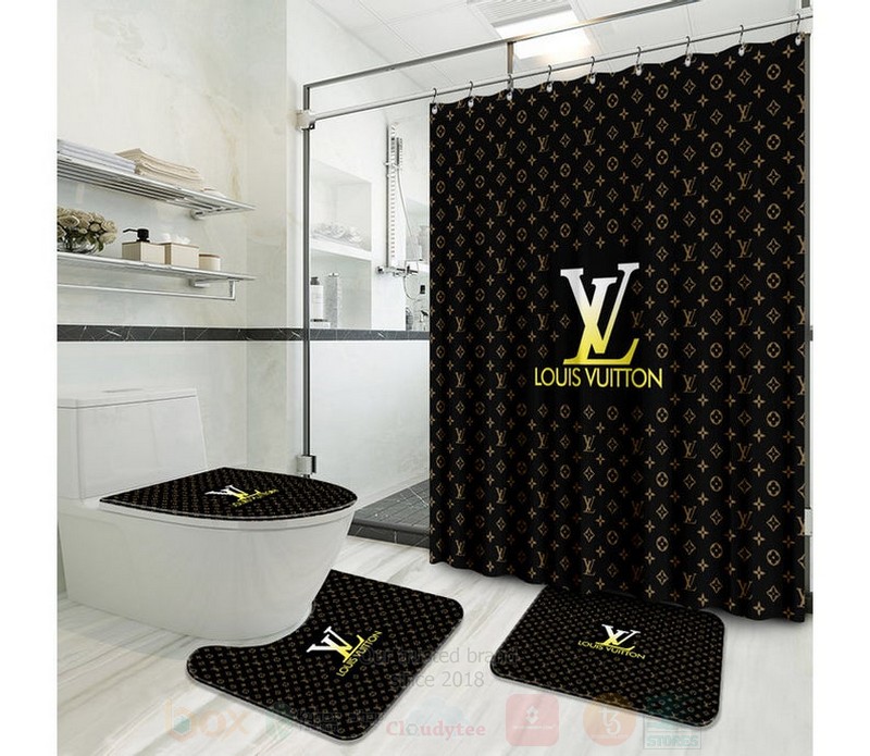 Louis_Vuitton_Luxury_Yellow_Logo_Shower_Curtain