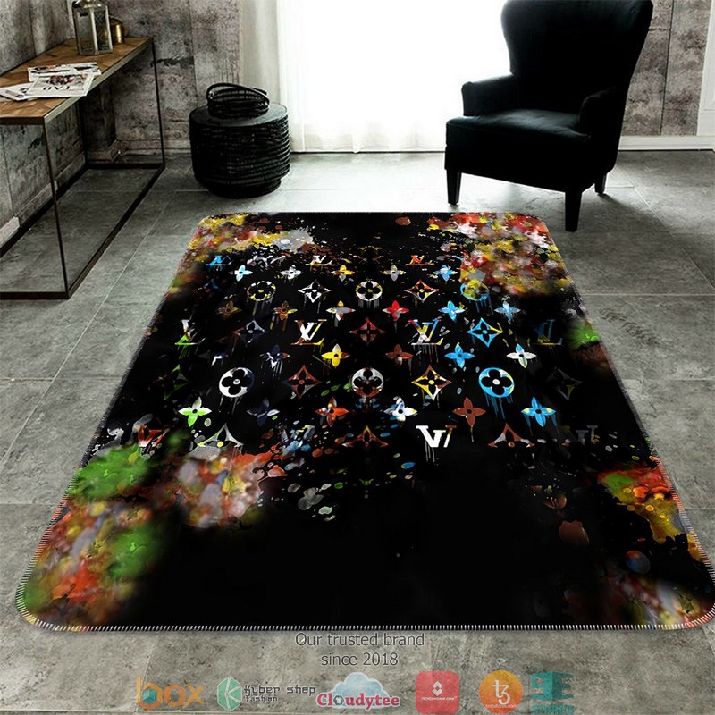 Louis_Vuitton_Multicolor_Black_Carpet_Rug