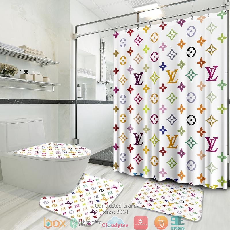 Louis_Vuitton_Multicolor_White_shower_curtain_bathroom_set