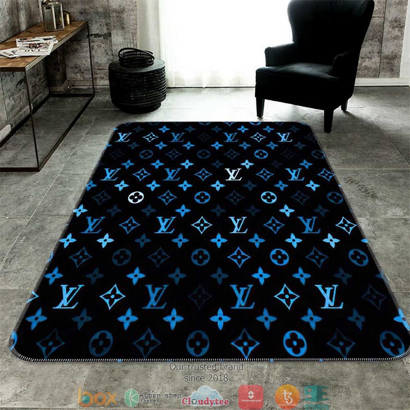 Louis_Vuitton_Neon_blue_black_Carpet_Rug