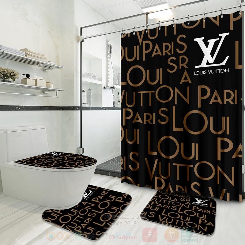 Louis_Vuitton_Paris_Black-Brown_Shower_Curtain_Bathroom_Set
