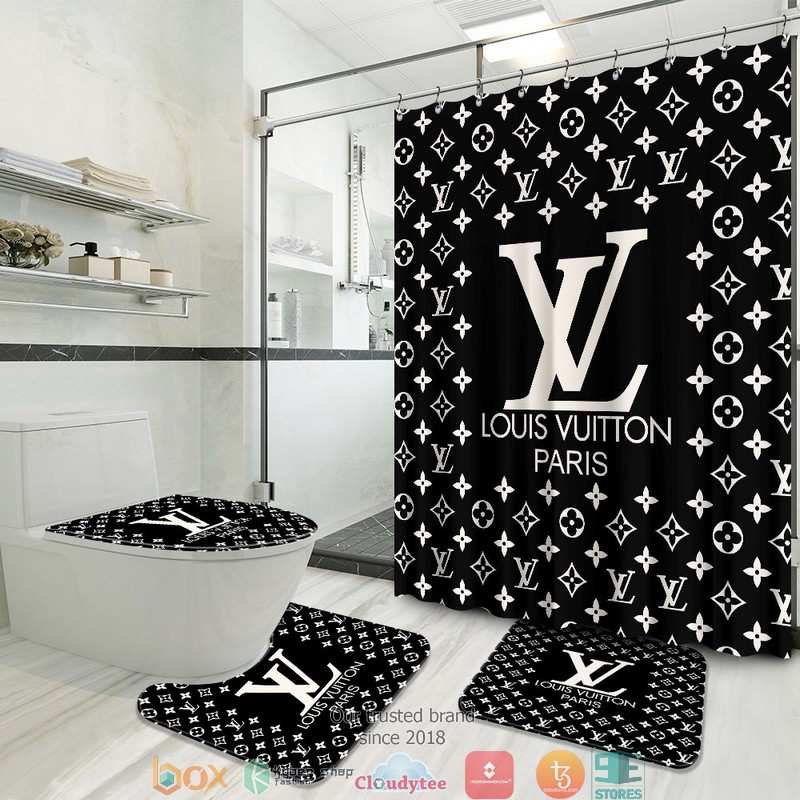 Louis_Vuitton_Paris_Black_shower_curtain_bathroom_set
