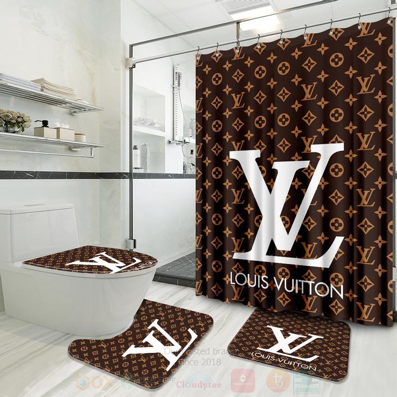 Louis_Vuitton_Paris_Dark_Brown_Shower_Curtain_Bathroom_Set