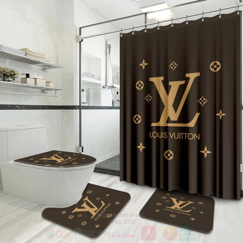 Louis_Vuitton_Paris_Dark_Green_Shower_Curtain_Bathroom_Set