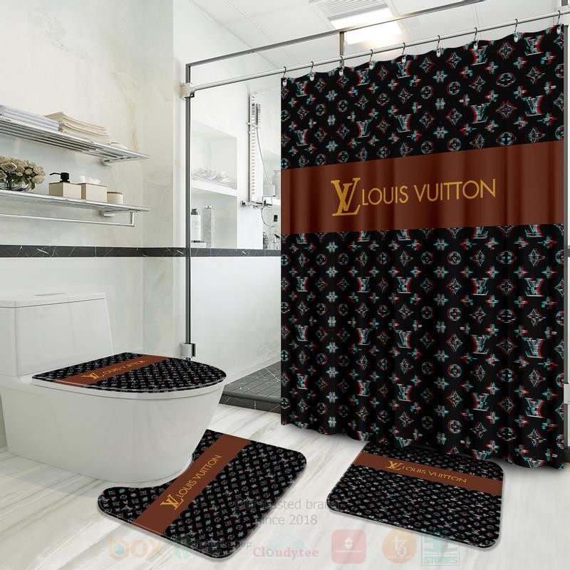 Louis_Vuitton_Paris_Full_Black_Shower_Curtain_Bathroom_Set