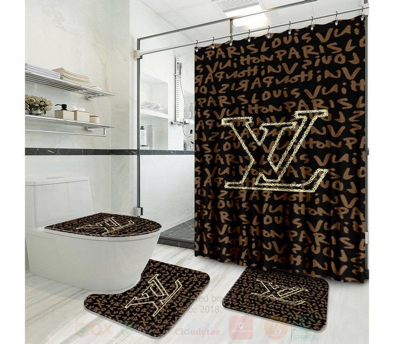 Louis_Vuitton_Paris_Luxury_Black-Brown_Shower_Curtain