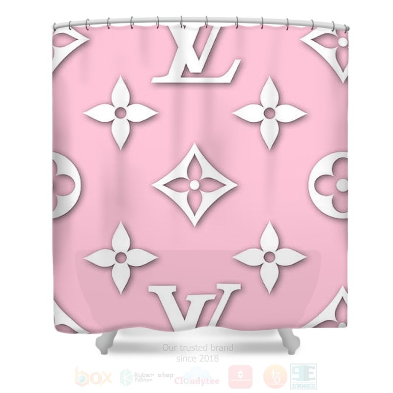 Louis_Vuitton_Paris_Luxury_Flower_Pink_Shower_Curtain